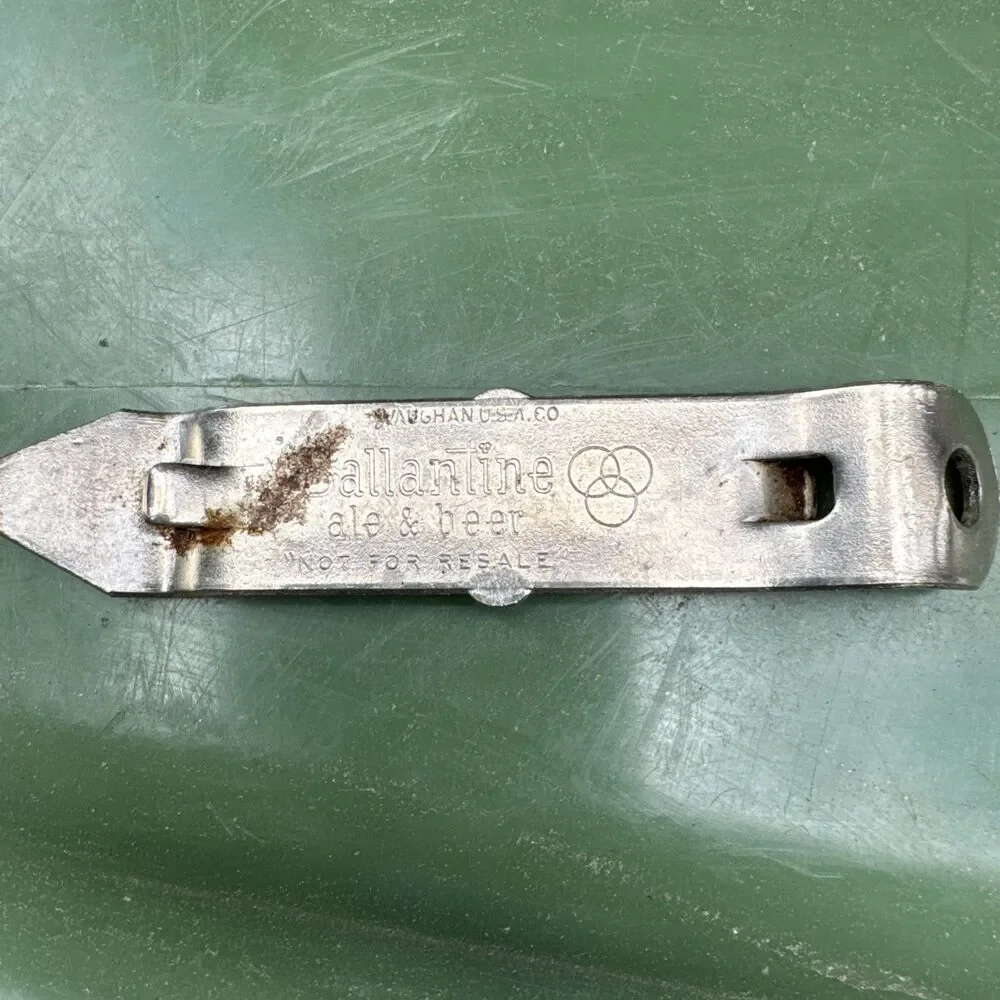 Vintage 1958‎ BALLANTINE ALE & BEER Bottle & Can Opener! Vaughan Steel Opener!